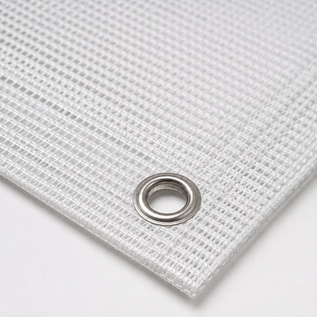 Mesh-Bauzaunbanner mit verstärktem Saum und Öse im Detail